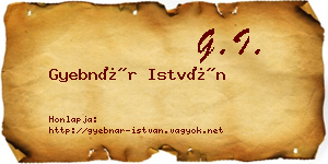 Gyebnár István névjegykártya